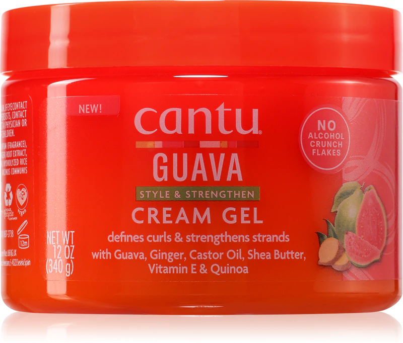 Creme em gel de goiaba CANTU para cabelos cacheados.