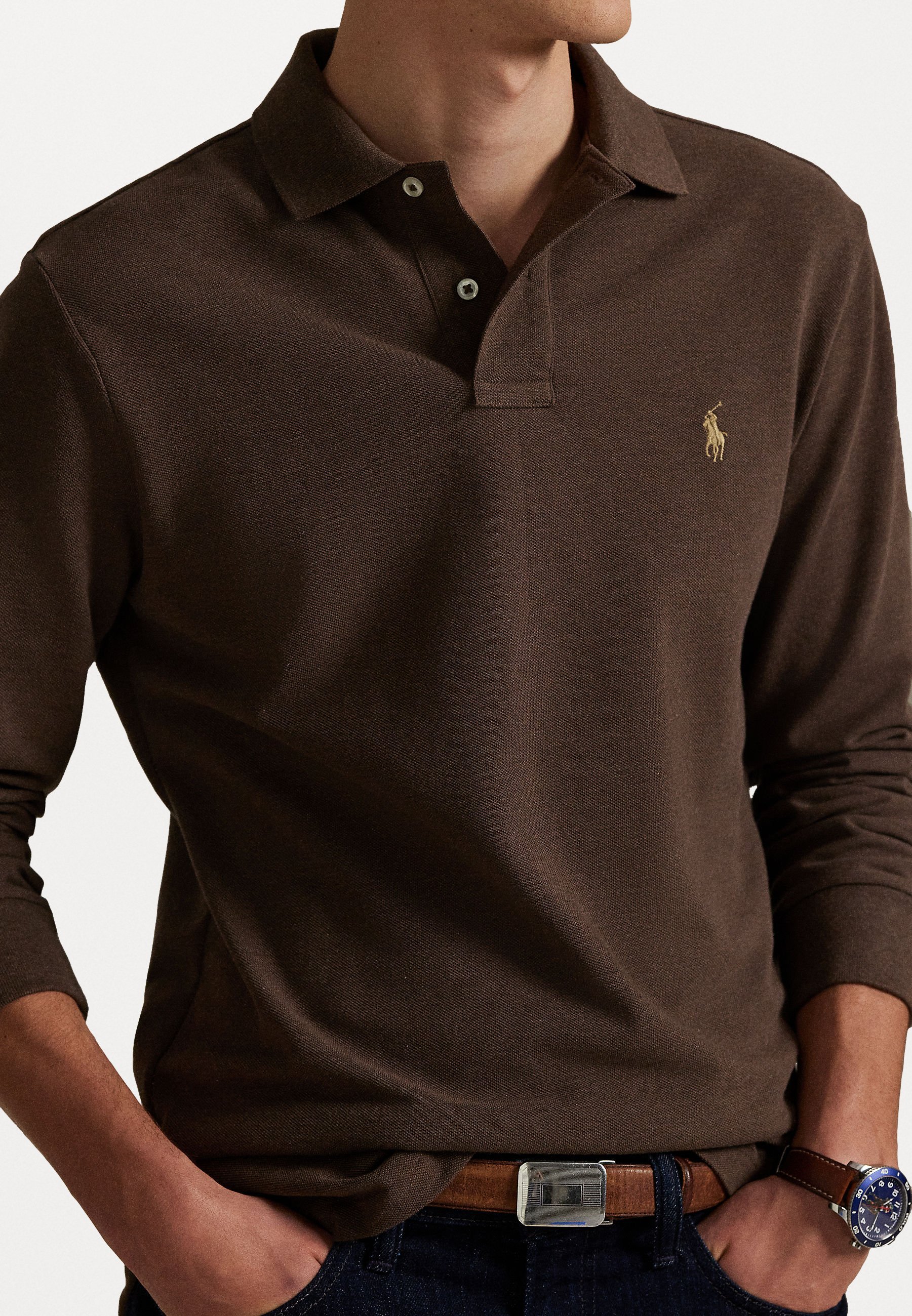 Polo Ralph Lauren top met lange mouwen - Top met lange mouwen - nootmuskaatbruin gemêleerd