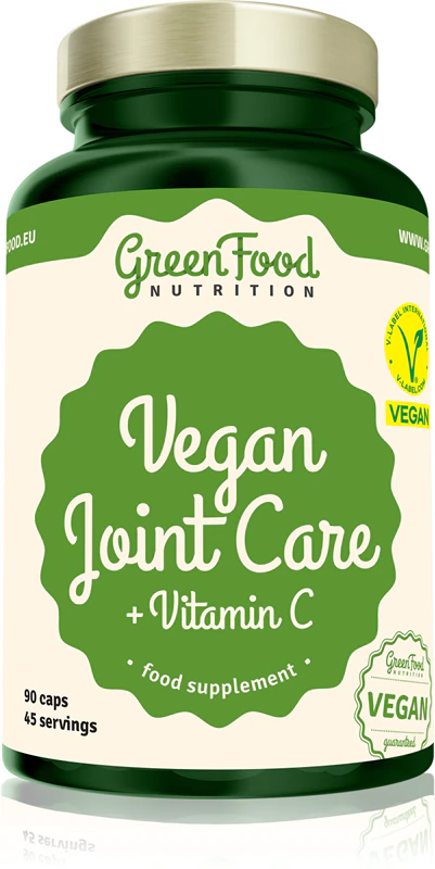 GreenFood Nutrition Vegan Joint Care + Vitamine C voedingssupplement capsules voor de voeding van gewrichten en kraakbeen.