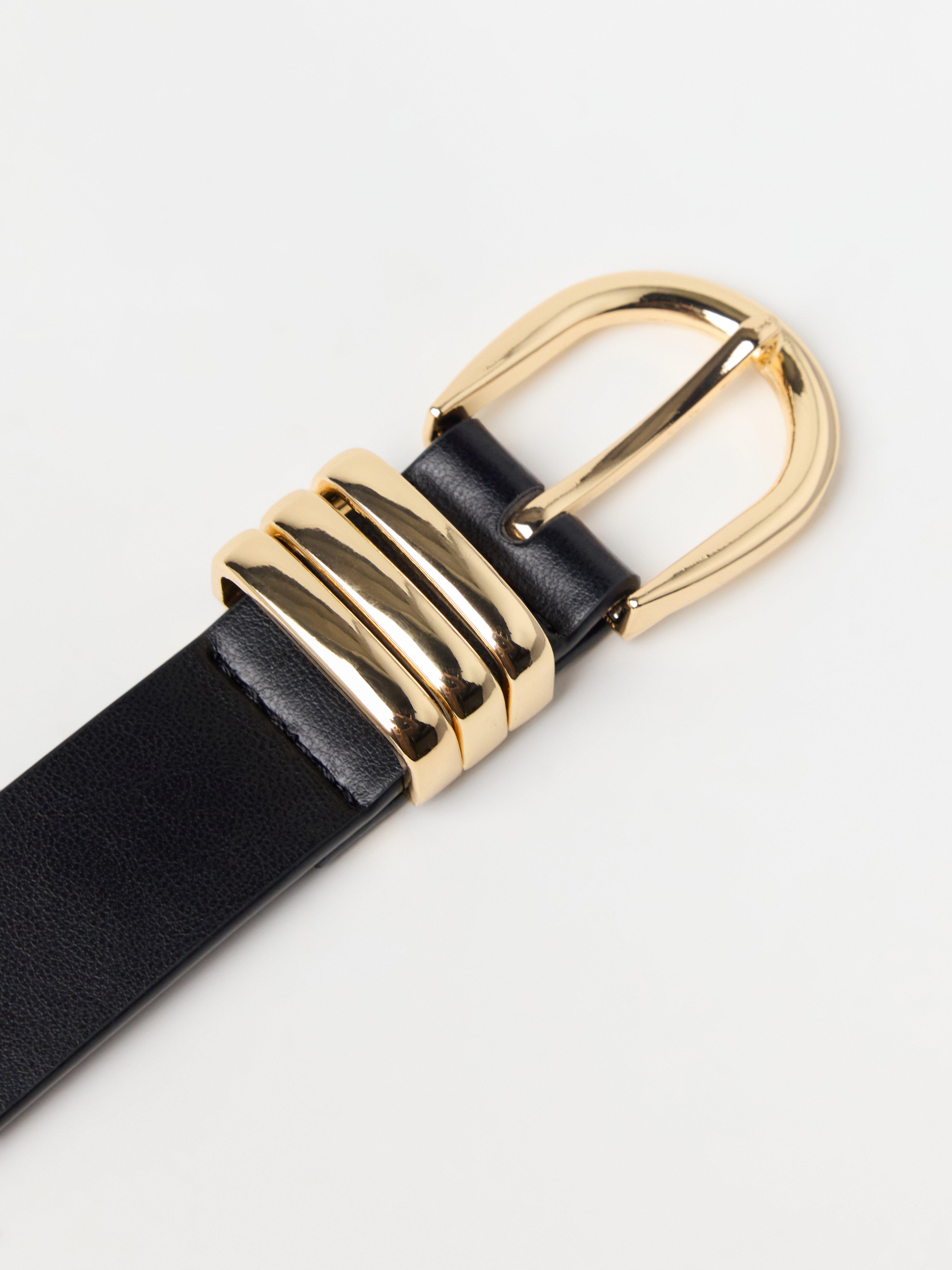 Ceinture en similicuir noir