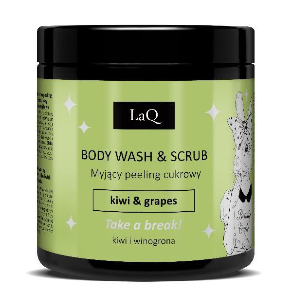 LaQ kūno prausiklis ir šveitiklis su kivių ir vynuogių skoniu, 200 g