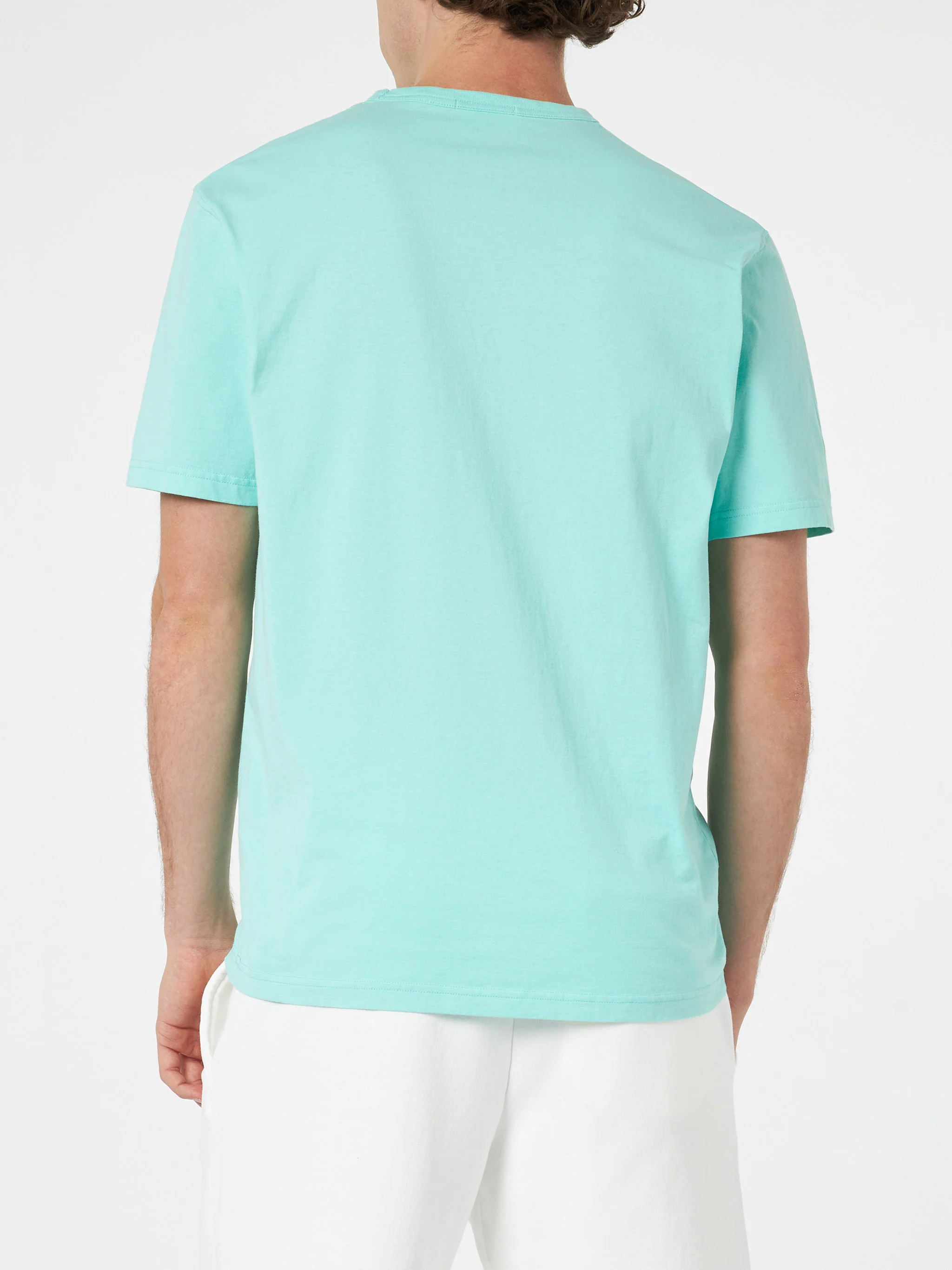 Dover heren T-shirt van saliegroen katoenjersey met St.