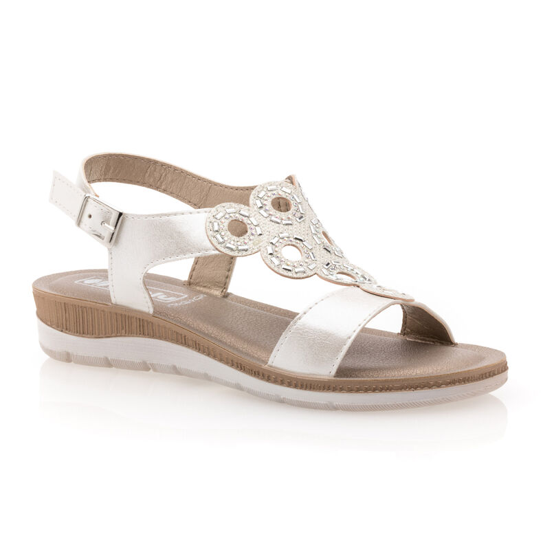 Sandalias blancas para mujer / Zapatos de punta abierta