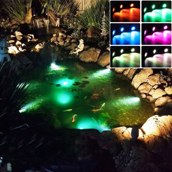 Juego de 3 focos LED solares RGB para exteriores TD® para jardín, terraza y patio - Luz LED solar para exteriores para el hogar - Accesorio
