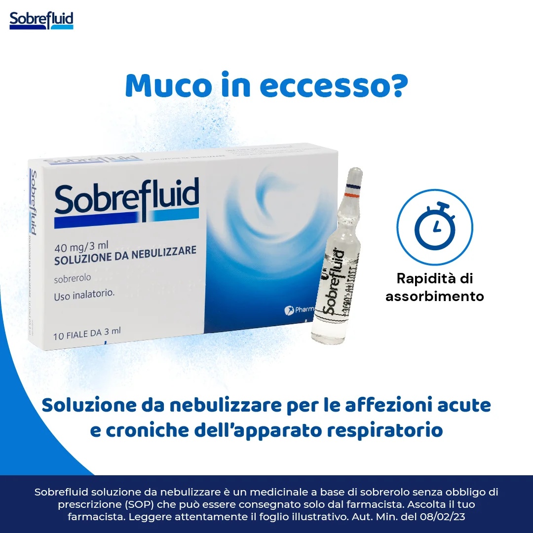 SOBREPIN Sobrefluid Verneveloplossing voor aerosol 10 injectieflacons 40 Mg/3 Ml Mucolytisch