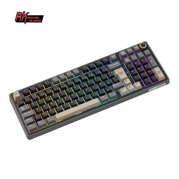 RK ROYAL KLUDGE R98 Pro Kabelgebundene mechanische Tastatur, 96% Gaming-Tastatur, AZERTY-Layout, RGB-Hintergrundbeleuchtung, PBT-Tastenkappen, Hot-Swap-fähige braune Schalter