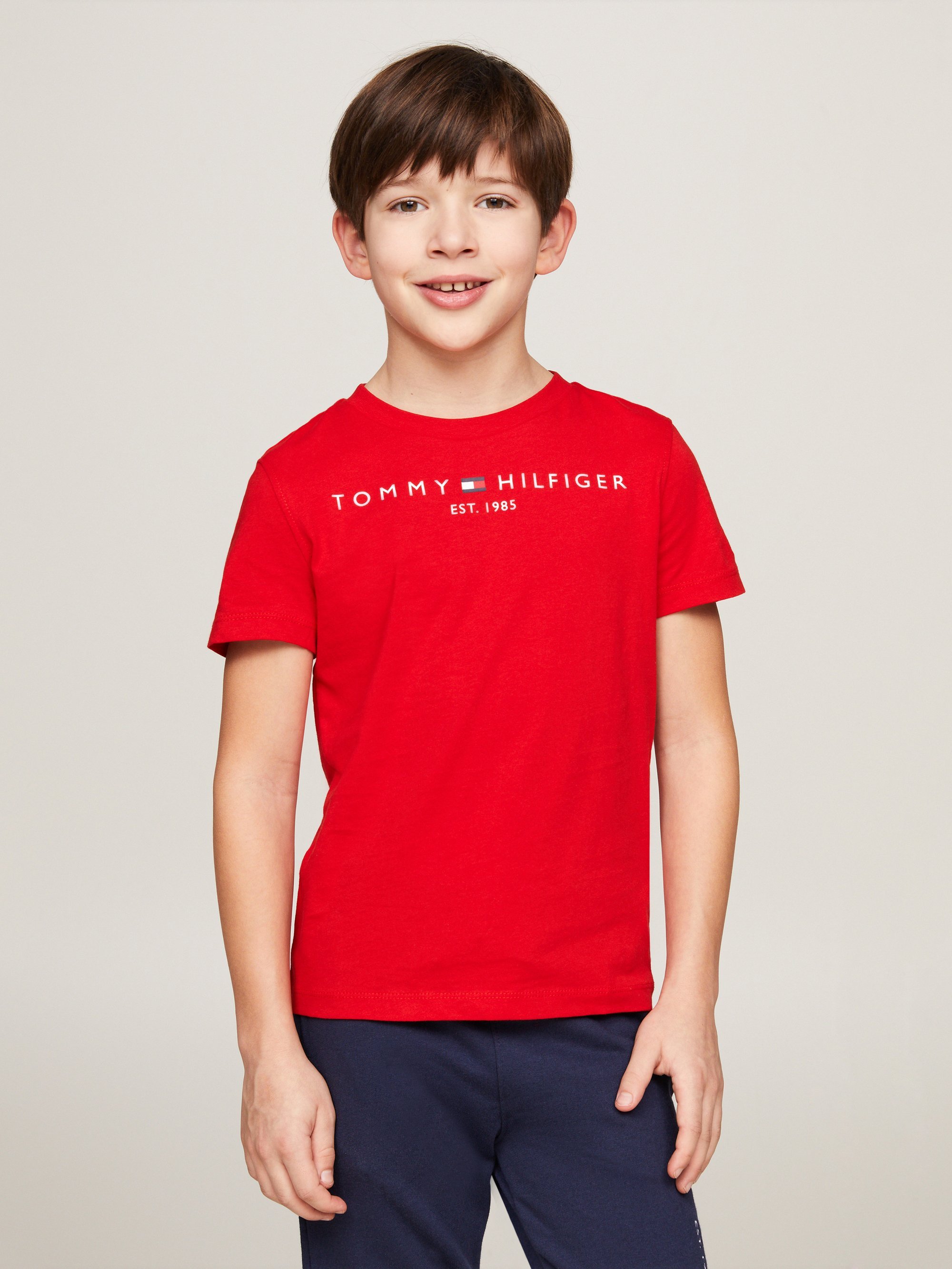 Tommy Hilfiger ESSENTIAL TEE - T-shirt stampata - cremisi intenso