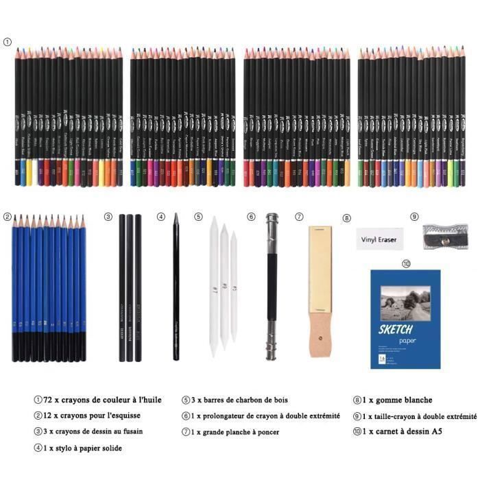 Juego profesional de lápices de colores - 96 piezas - No tóxicos - Para niños y adultos - Unisex
