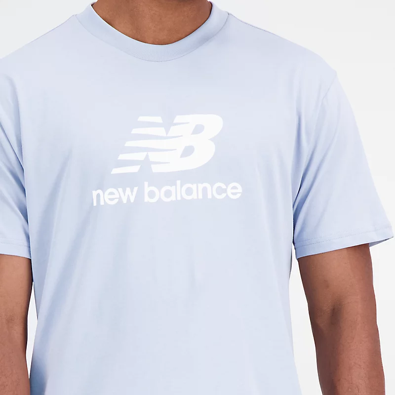 Tricou bărbătesc Essentials Stacked Logo din jerseu de bumbac cu mânecă scurtă - GRI ARCTIC DESCHIS