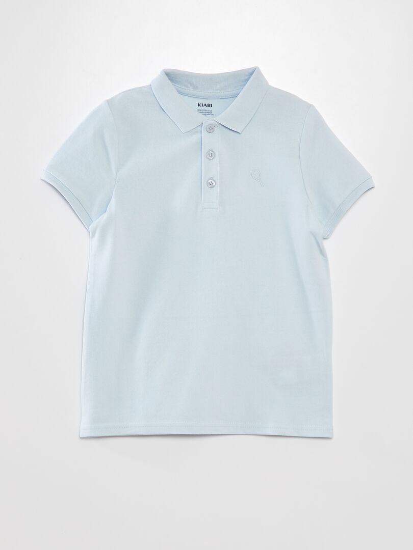 Polo Piqué Algodão - AZUL