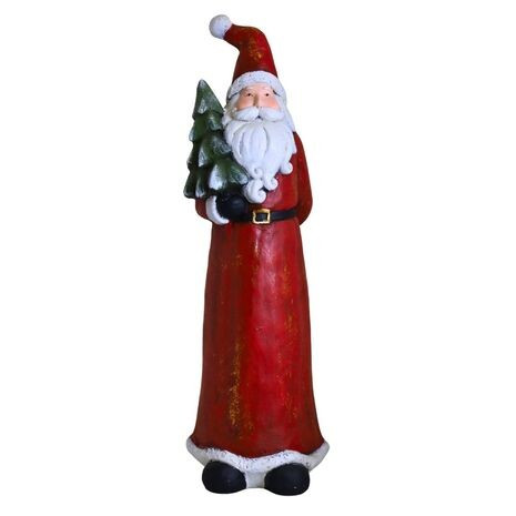 Figurka - Mikołaj ceramiczny z choinką 60x20 cm