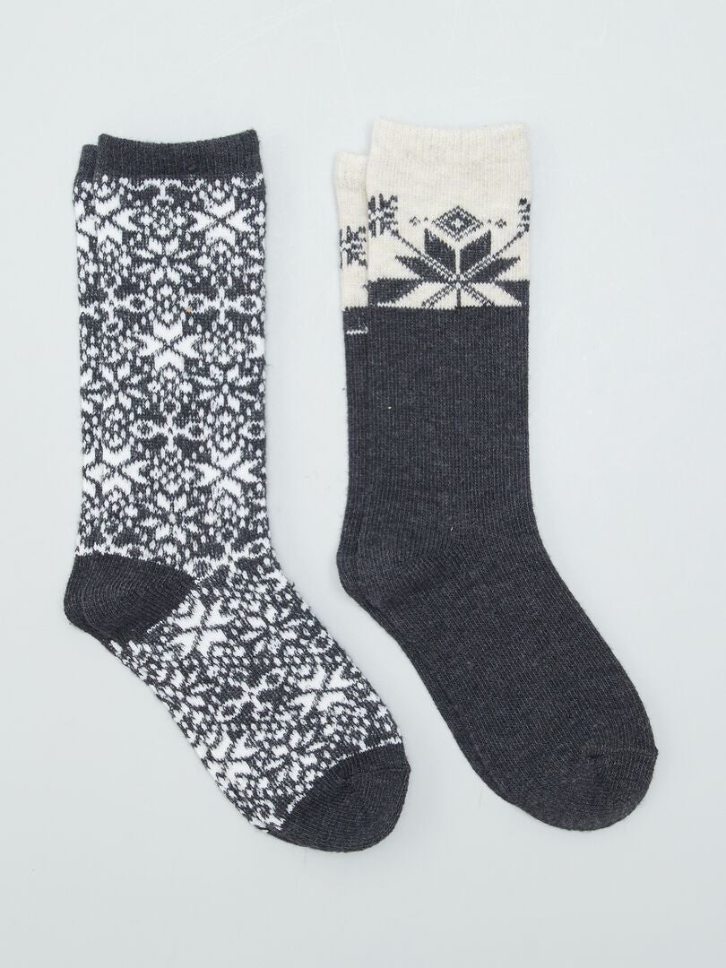 Pares de calcetines navideños - GRISES