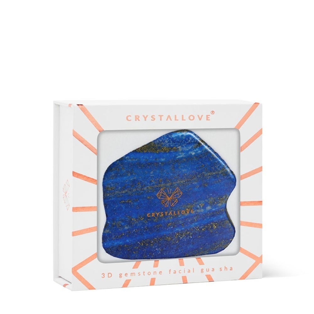 Masažni pripomoček Crystallove Lapis Lazuli Contour Gua Sha - 1 kos