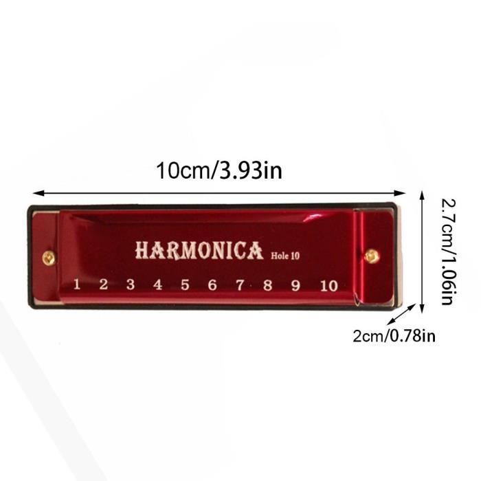 Armonica a bocca - OMABETA - Modello a 10 fori - Corpo in titanio - Per bambini - Suono nitido