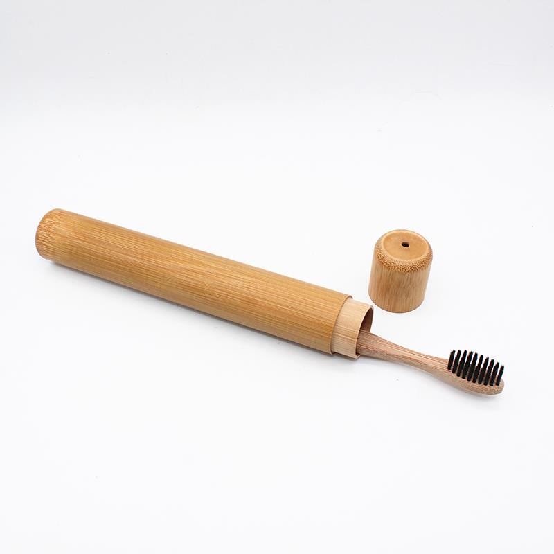 Tube en bambou naturel pour brosse à dents, étui de voyage écologique, fait main, tube de brosse à dents en bambou de 21 cm, emballage de voyage portable