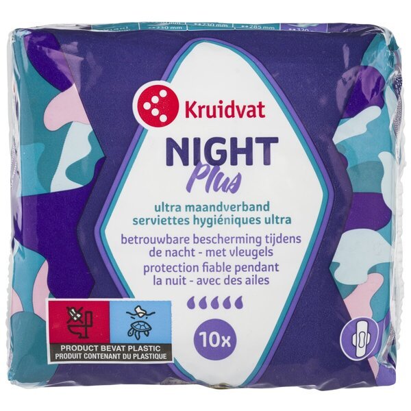 „Kruidvat Night Plus Ultra“ higieniniai įklotai<br>10 vnt.