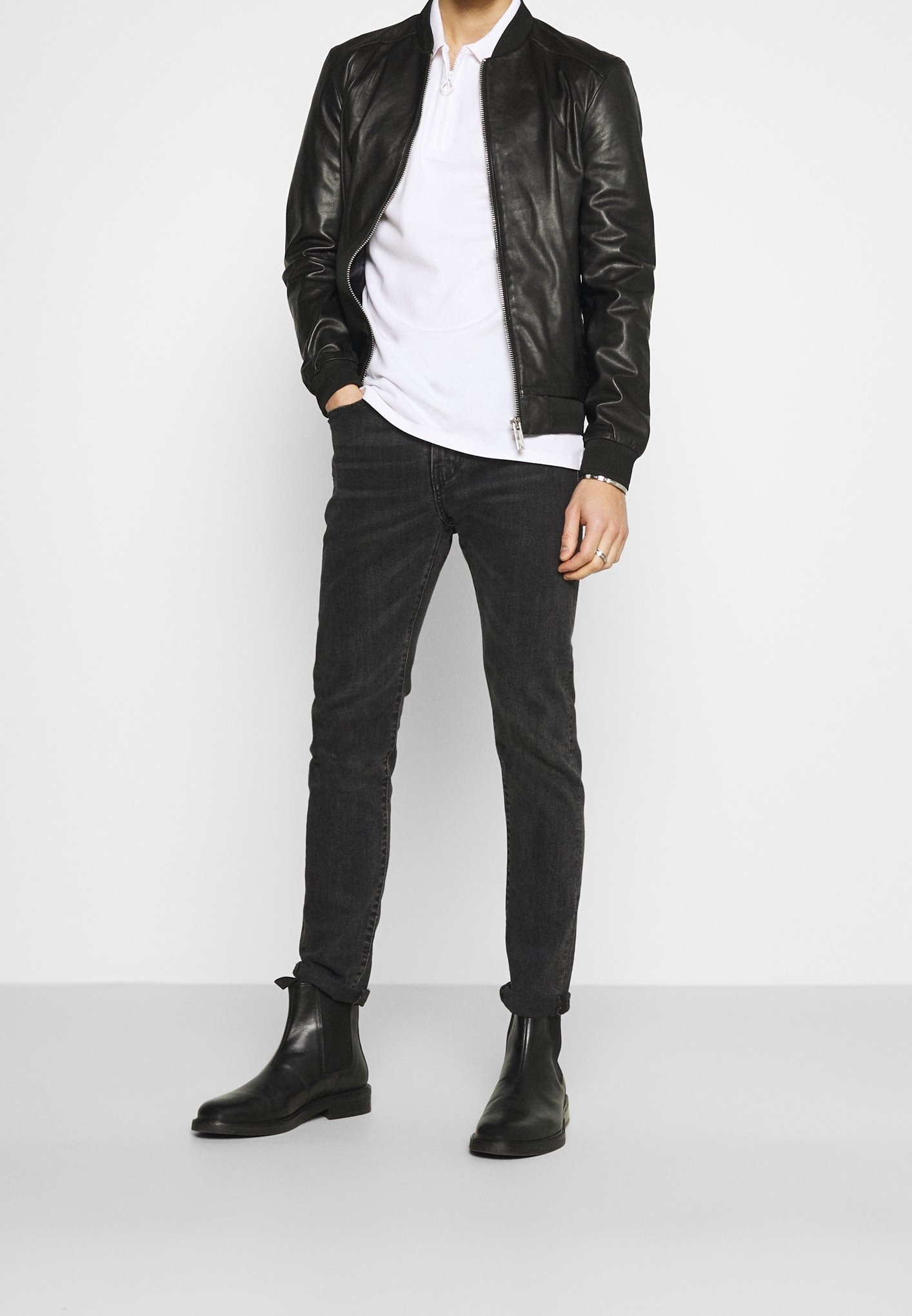 Veste en cuir Oakwood - noire