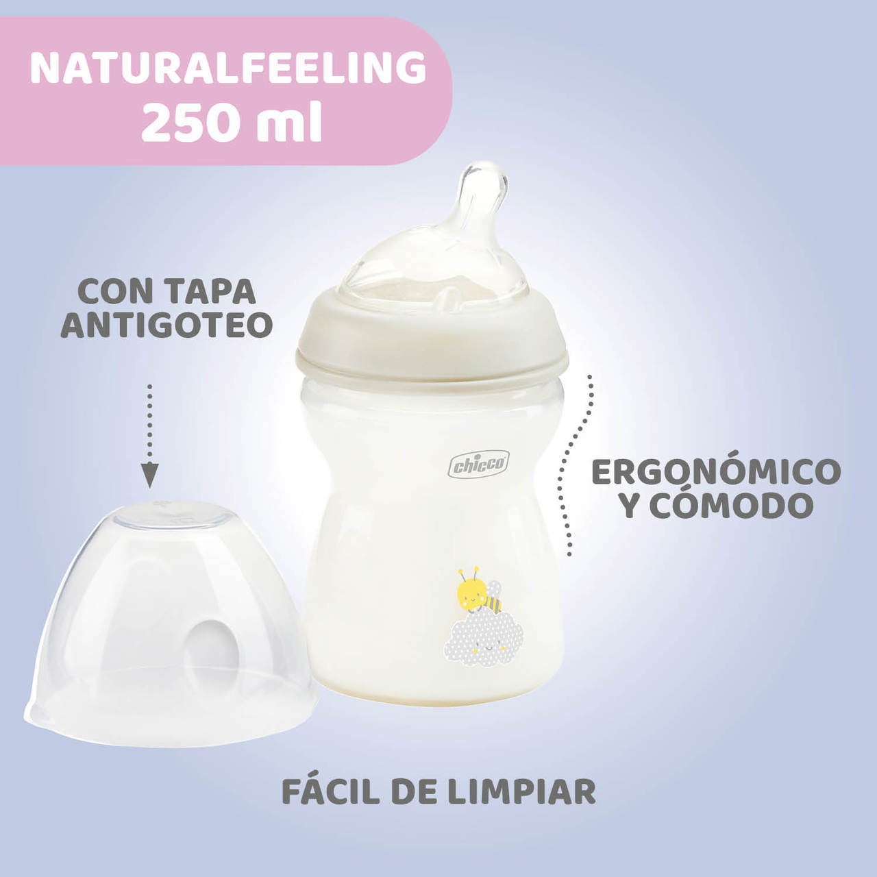 NaturalFeeling 250 ml-es szilikon cumisüveg 2 hónapos kortól