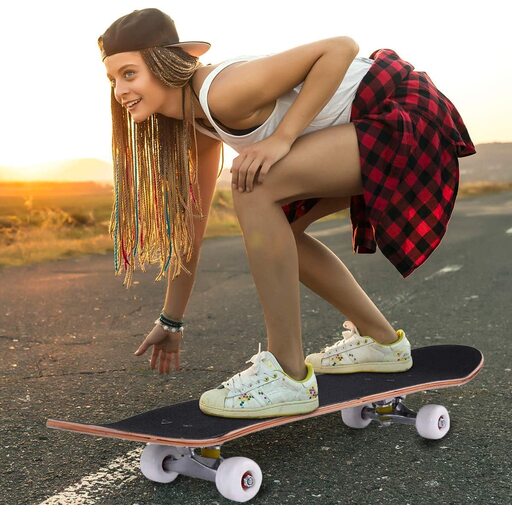 Costway Skateboard 79 x 20 cm mit 4 PU-Rollen