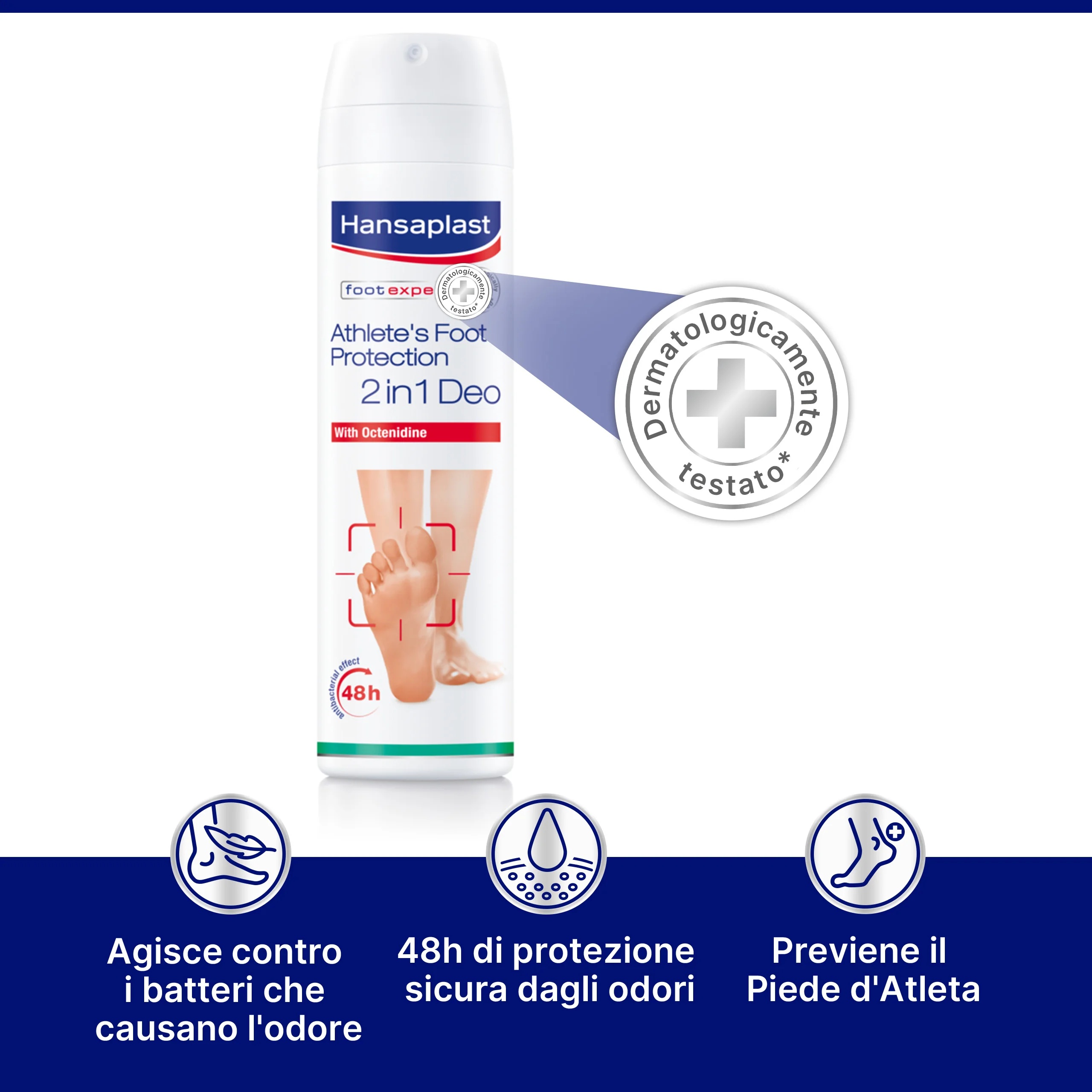 HANSAPLAST Desodorante Hansaplast contra el pie de atleta 150 ml 2 en 1