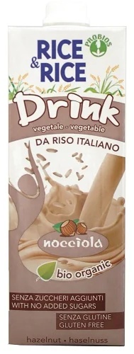 PROBIOS Rice&Rice Bioloģiskais rīsu dzēriens ar lazdu riekstiem un bezglutēna 1 l