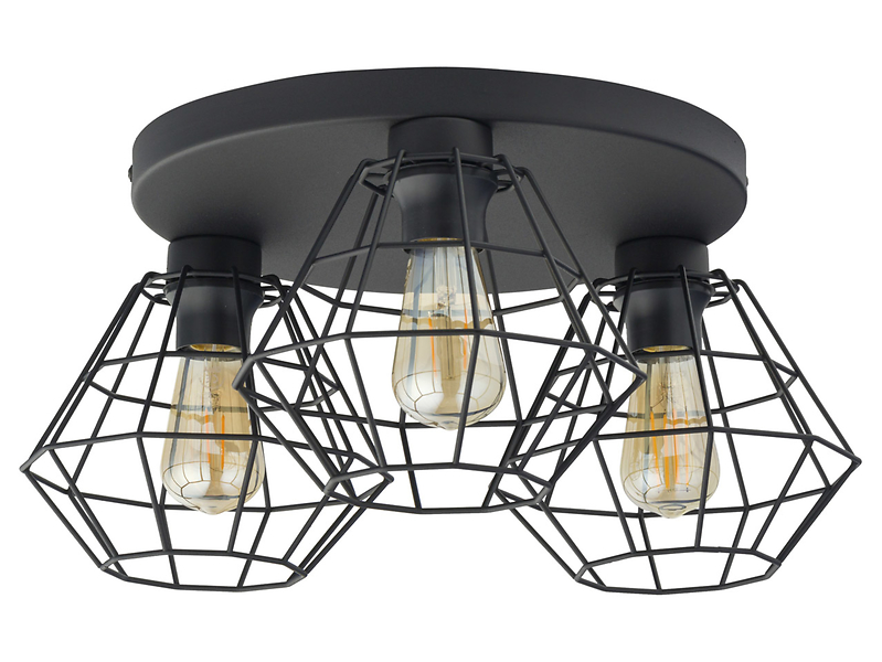 Lampa sufitowa Diamond New 3-punktowa metalowa czarna