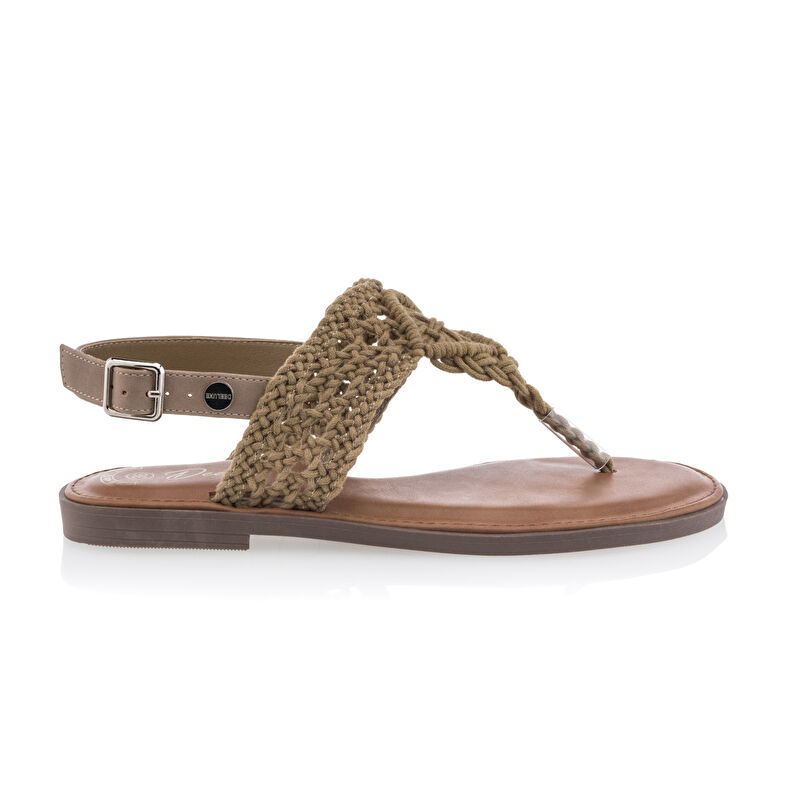 Brune sandaler med stringtruse til dame