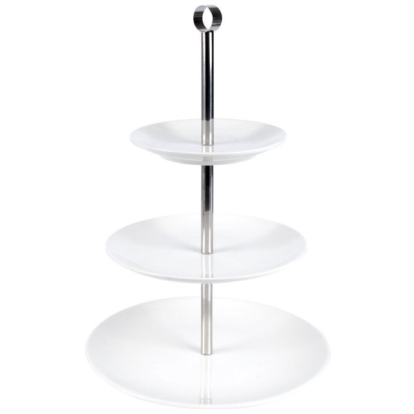 Patera porcelanowa 3-poziomowa biała 25 cm
