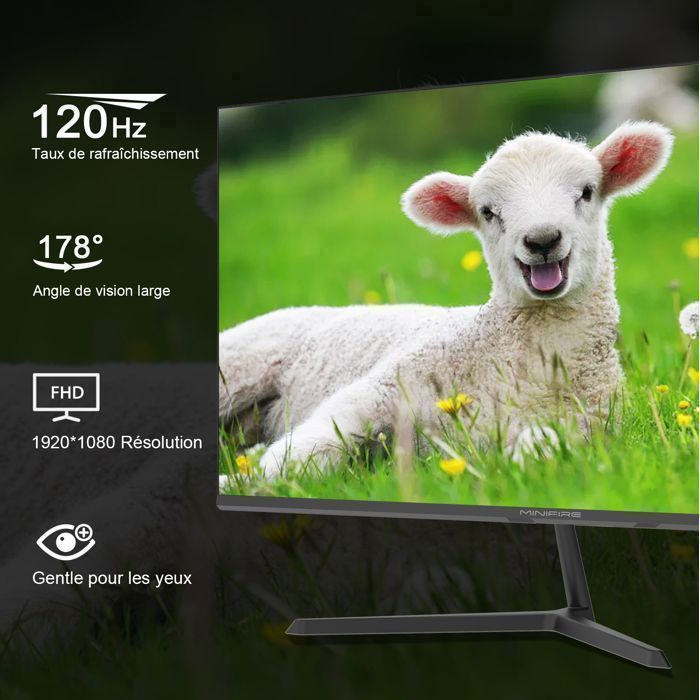 Monitor Minifire de 27 polegadas FHD 120Hz - Tela de PC profissional com porta USB-C, 114% sRGB, filtro anti-luz azul, HDMI (MF27X3AL)