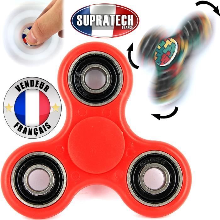 Toupie Mécanique Anti-Stress Hand Spinner Rouge Roulement à Billes Ultra Rapide