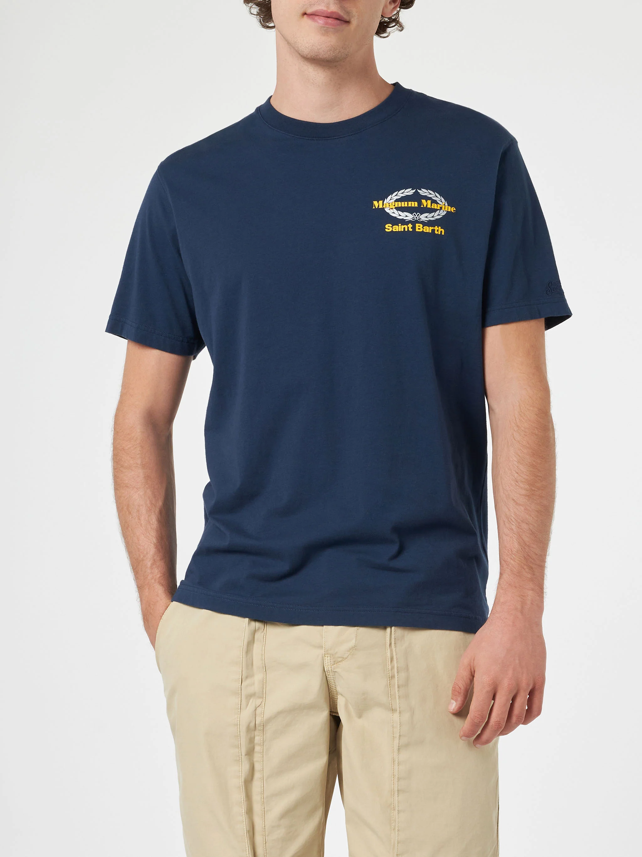 T-shirt da uomo in cotone con stampa Magnum Marine & Saint Barth d