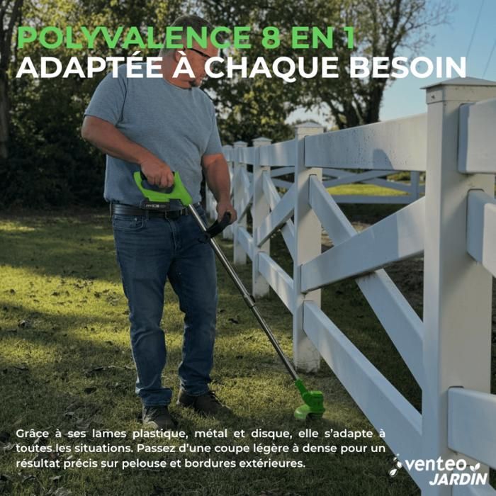 VENTEO - Multiherramienta eléctrica inalámbrica | Cortacésped compacto y recortador de setos a batería | Bordeadora de jardín para exteriores