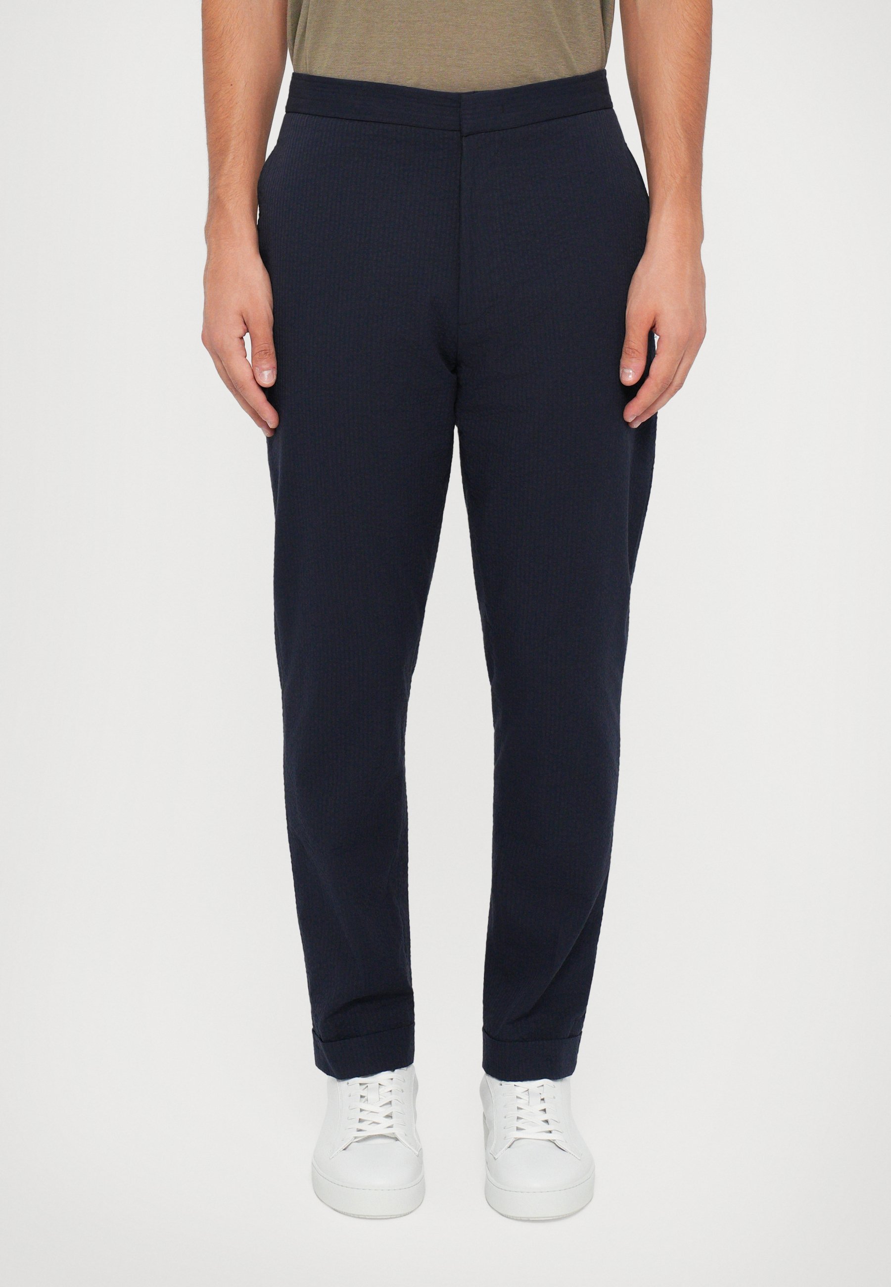 OFFICINE GENERALE JOSEPH SEERSUCKER - Chino's - donkerblauw