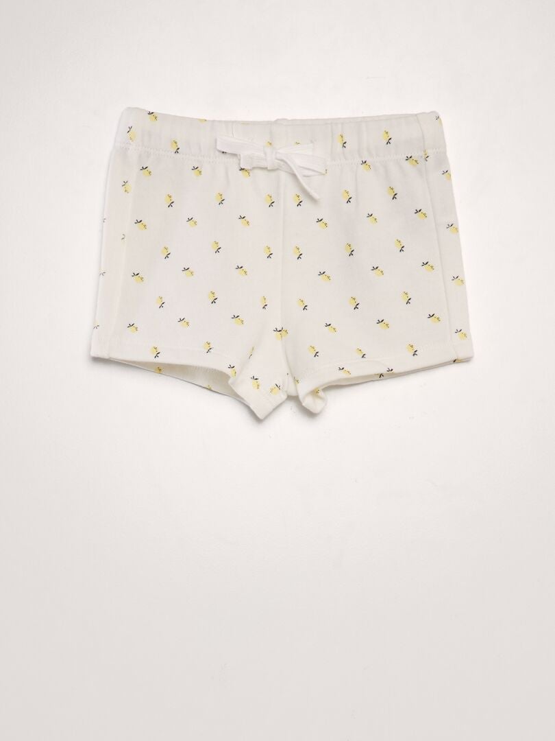 Korte pyjamaset - t-shirt + short - 2-delig - WIT