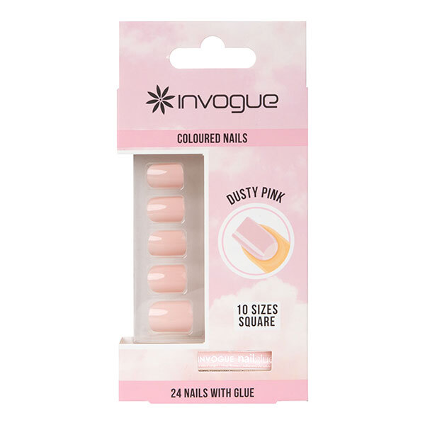 „Invogue Dusty Pink“ kvadratiniai nagų lakai, 24 vnt. pakuotėje