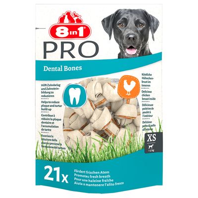 Huesos masticables Pro Dental 8 en 1 - Pollo