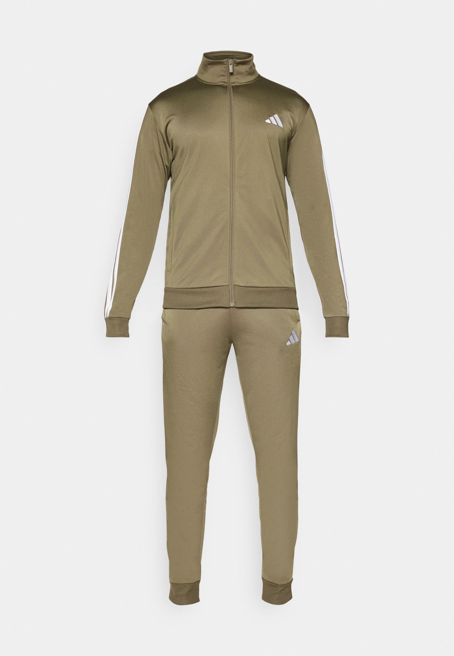 adidas Sportswear SET - Tepláková souprava - olivově zelená/bílá