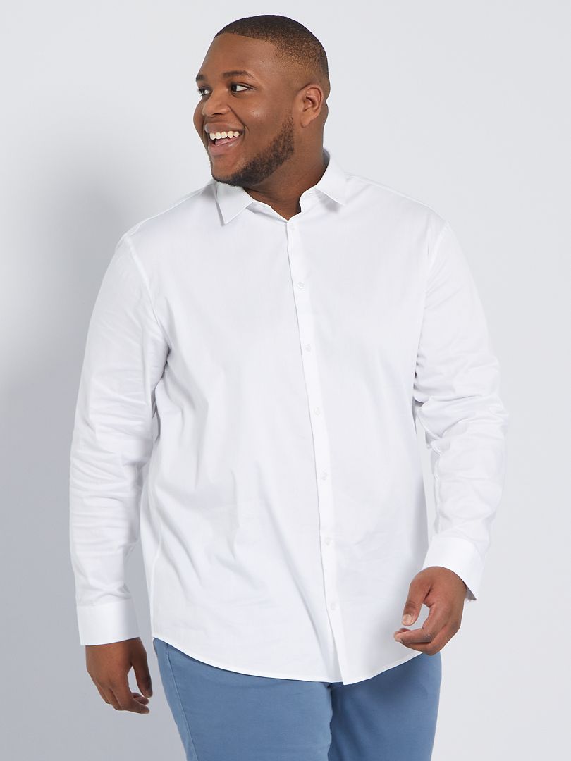 Stretch twill overhemd - wit