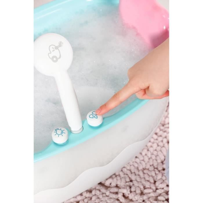 BABY BORN - Baignoire pour poupée - Effets lumineux et sonores - Canard de bain amovible - Dès 3 ans et plus