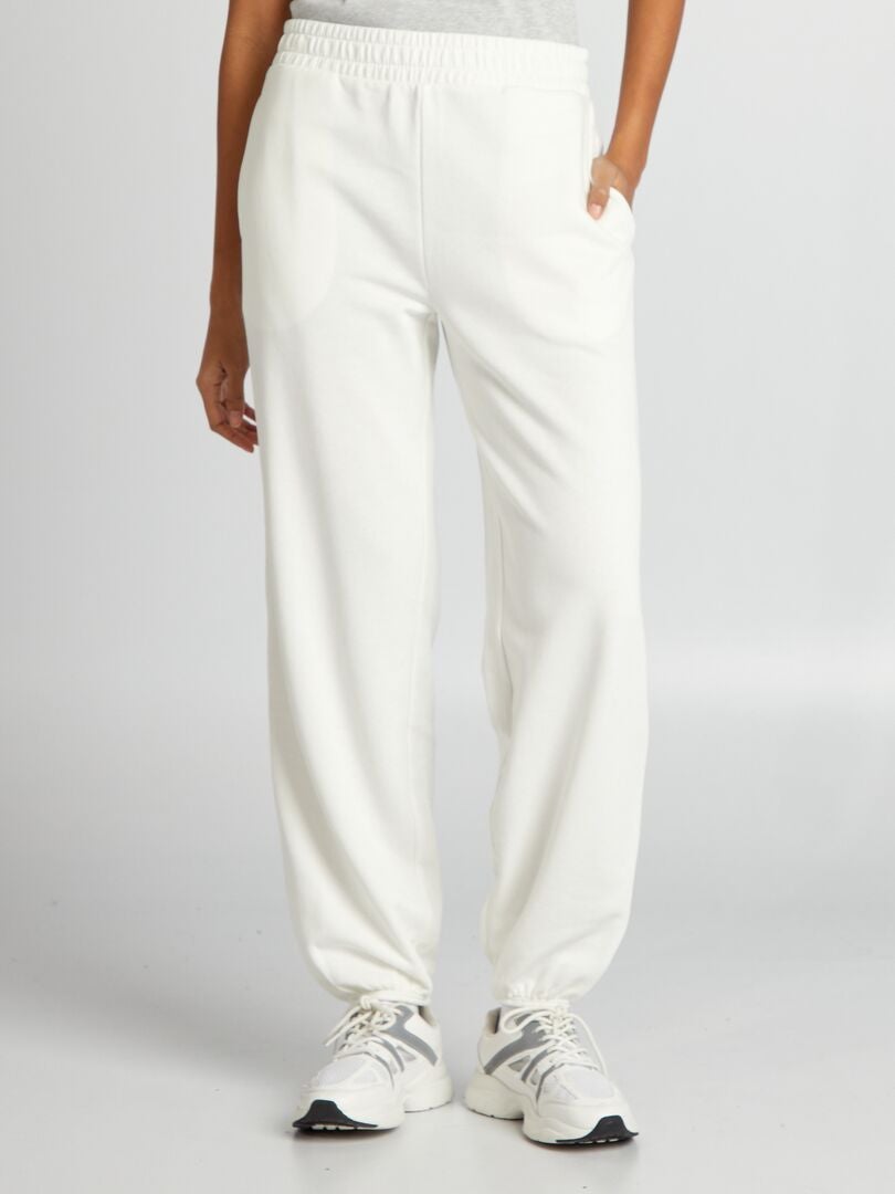Fleece joggingbroek - WIT