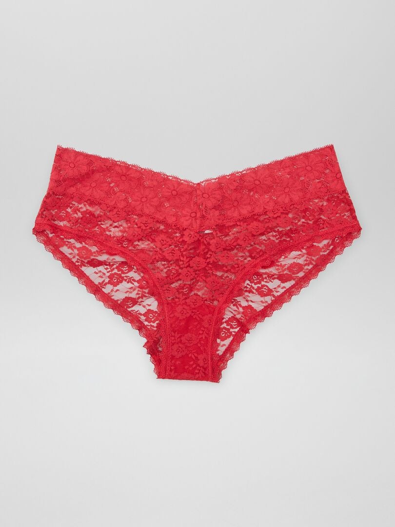 Set van 3 kanten slipjes - ROOD