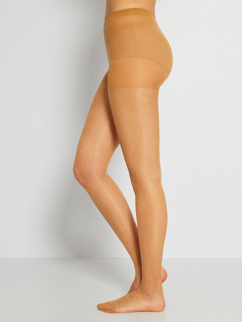 Conjunto de 2 pares de meias-calças transparentes tamanho 8D - BEGE