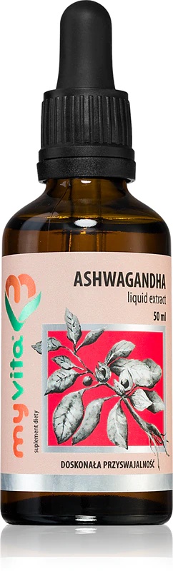 MyVita Ashwagandha Withamia somnifera uztura bagātinātāja pilieni imūnsistēmas atbalstam
