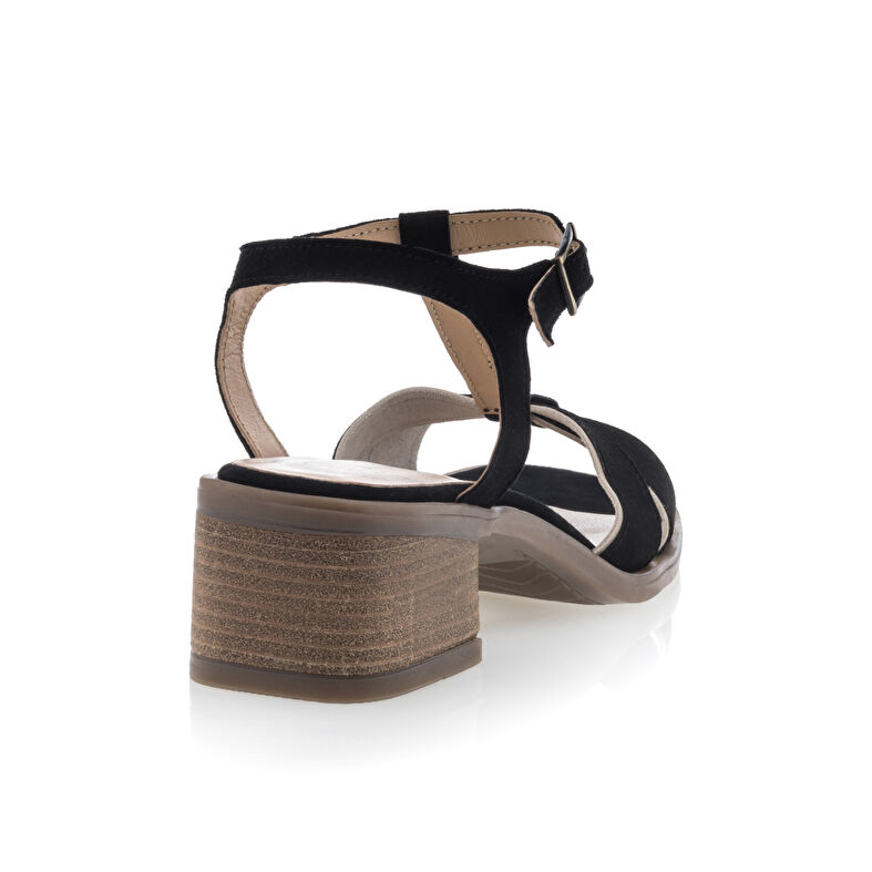 Schwarze Damensandalen / Zehenfreie Schuhe