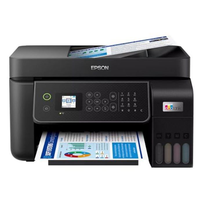 Impresora multifunción Epson EcoTank L5310 con Wi-Fi, formato A4 y depósito de tinta recargable.