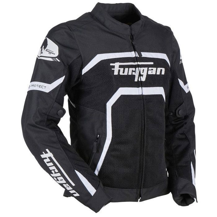 Jaqueta feminina Furygan Mystic para motociclistas - preta/branca - tamanho XL