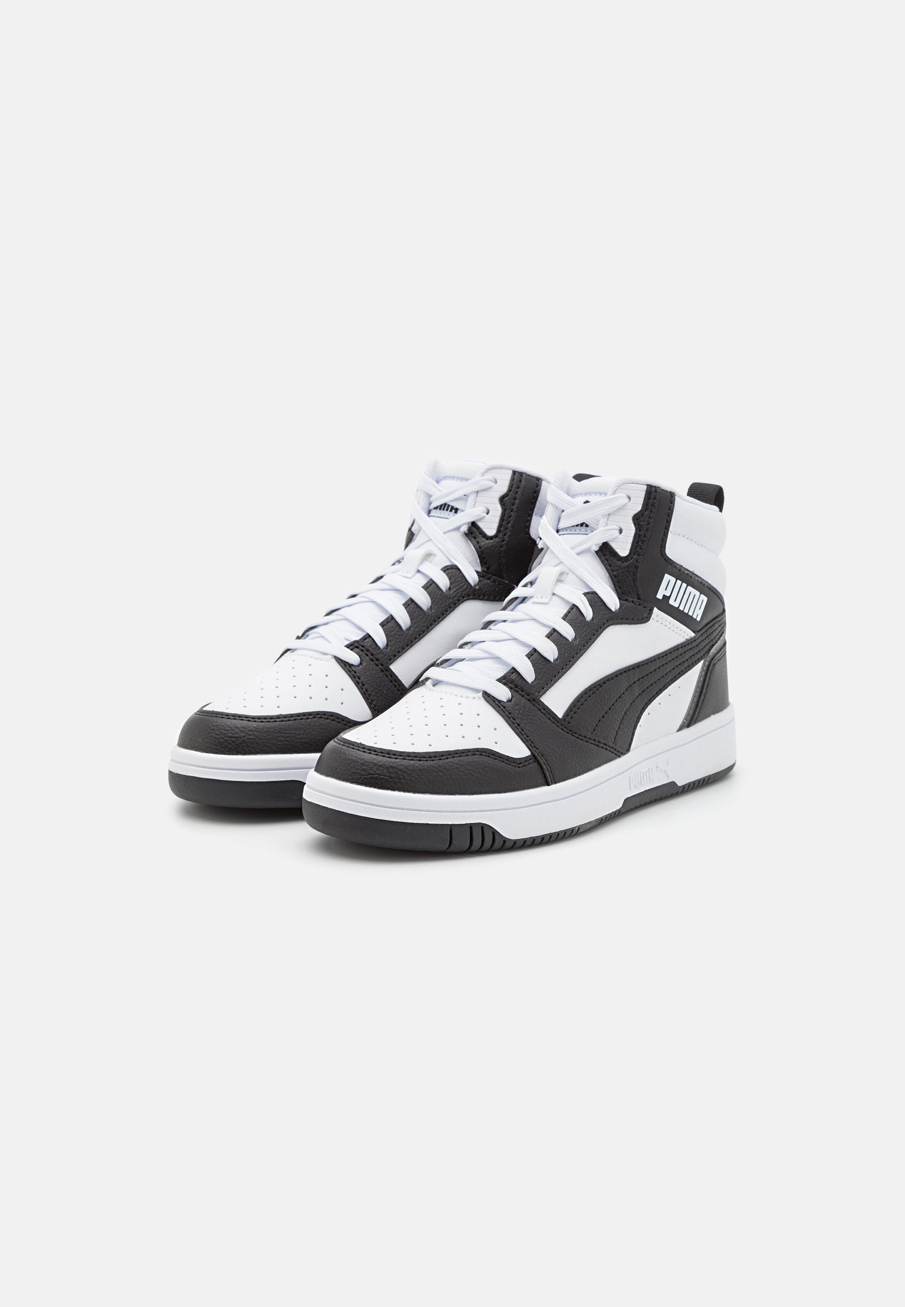 Puma REBOUND V6 MID JR - Hoge sneakers - wit/zwart/schaduwgrijs