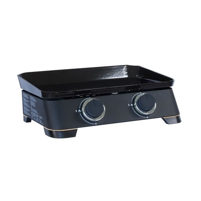 Chapa a gás COOK'IN GARDEN DUNE 60 - C 40 × L 47 × A 20 cm - Superfície de cozimento: C 131 × L 60 × A 103 cm - Metal + bambu