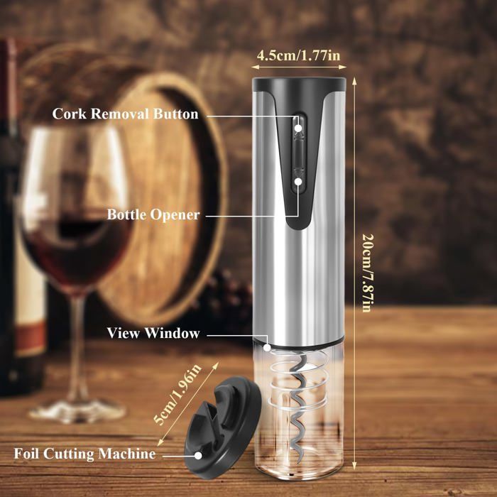 Cavatappi elettrico ricaricabile - 1, Standard, Taglia-capsule senza fili per uso domestico e in ristorante, Accessorio da cucina, Lumiryn