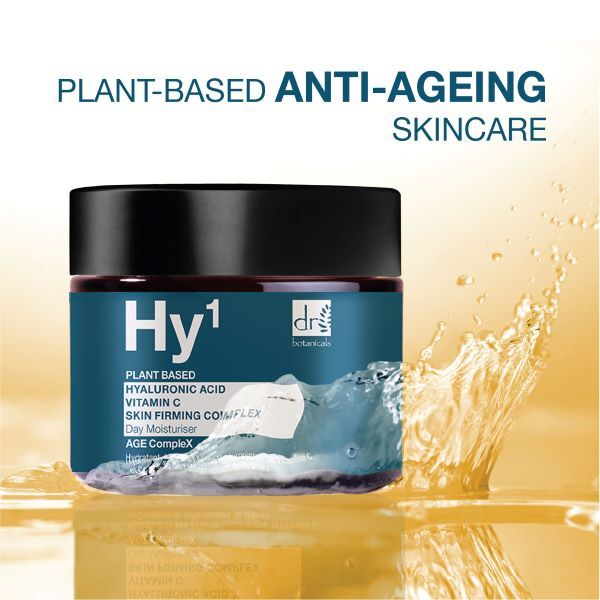 Zpevňující denní hydratační krém Dr. Botanicals s kyselinou hyaluronovou 1%